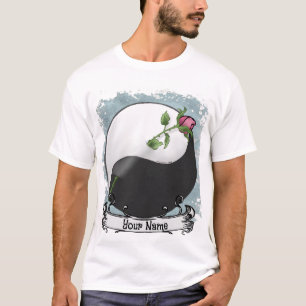 t-shirt do casamento da Yin yang Rosa