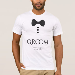 T-shirt do casamento do traje de cerimónia do
