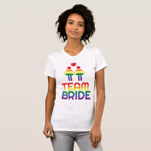 T-shirt do casamento gay do arco-íris para a noiv