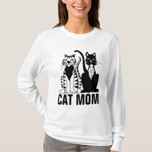 T-SHIRT DO CAT DAS SENHORAS DA MAMÃ DO CAT