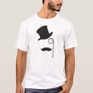 T-shirt do chapéu alto, do Monocle e do Moustache