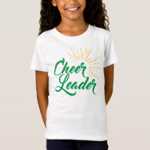 T-shirt do cheerleader - verde & ouro