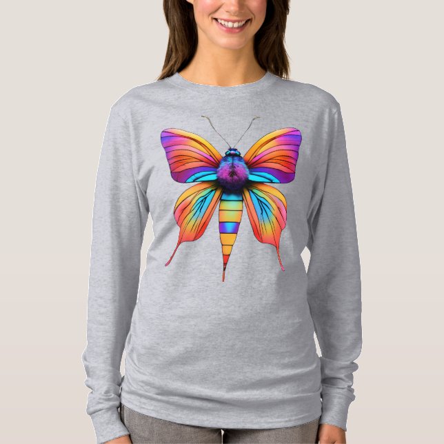 T-SHIRT DO CHEIO DE IMPRESSÃO BUTTERFLY 3D (Frente)
