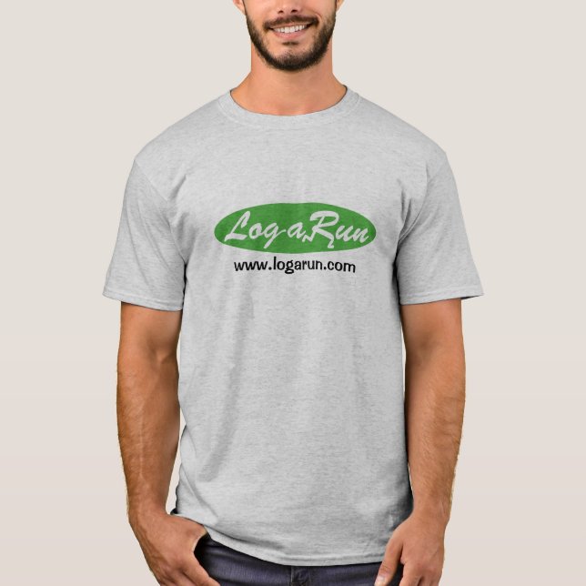 T-shirt do cinza do logotipo de Logarun (Frente)