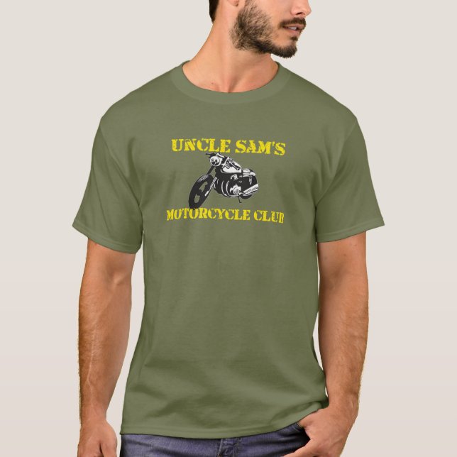 T-shirt do clube da motocicleta do tio Sam (Frente)