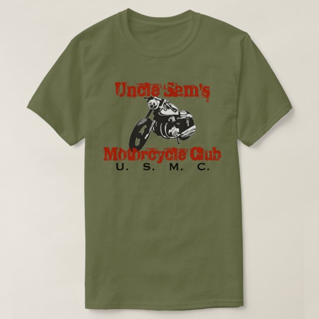 T-shirt do clube da motocicleta do tio Sam (Frente do Design)