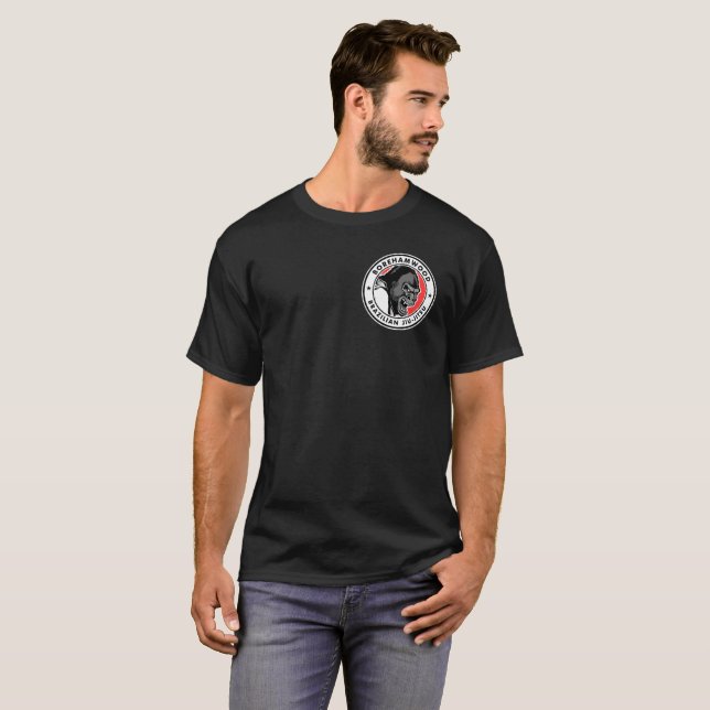 T-shirt do clube de Borehamwood BJJ (preto) (Frente Completa)