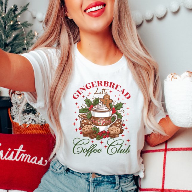 T-Shirt do Clube de Café de Latte Gingerbird (Criador carregado)