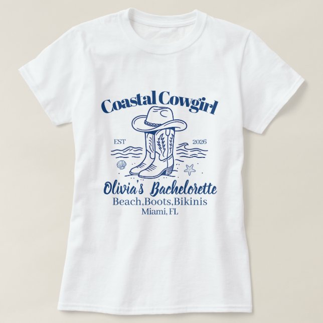 T-Shirt do clube de Festa de solteira de Cowgirl C (Frente do Design)