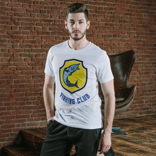 T-Shirt do Clube de Pesca Azul Amarelo (Criador carregado)