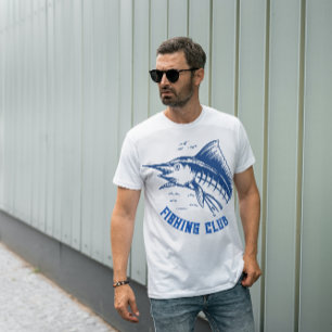 T-Shirt do Clube de Pesca da Vintagem Azul