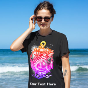 T-Shirt do Clube de Pesca Rosa Vermelho