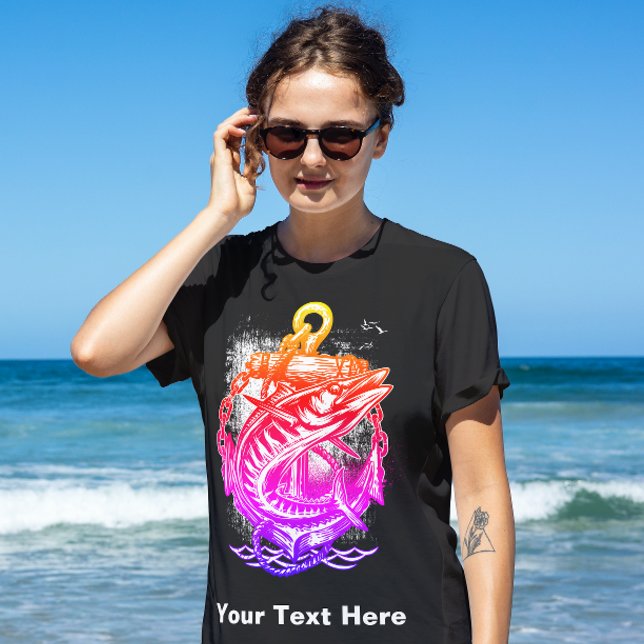 T-Shirt do Clube de Pesca Rosa Vermelho (Criador carregado)