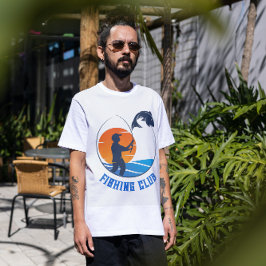 T-Shirt do Clube Minimalista de Pesca Laranja Azul