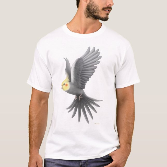 T-shirt do Cockatiel do vôo (Frente)
