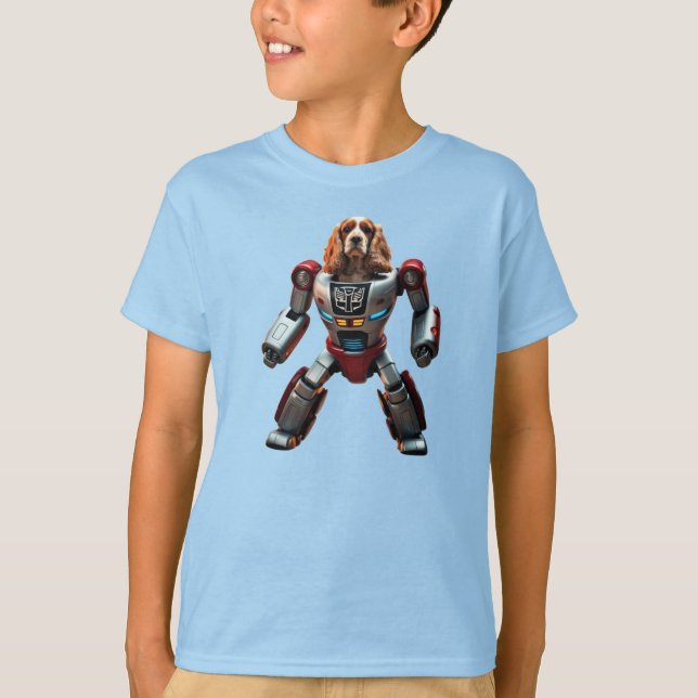 T-Shirt do Cocker Spaniel Robot Kid (Frente)