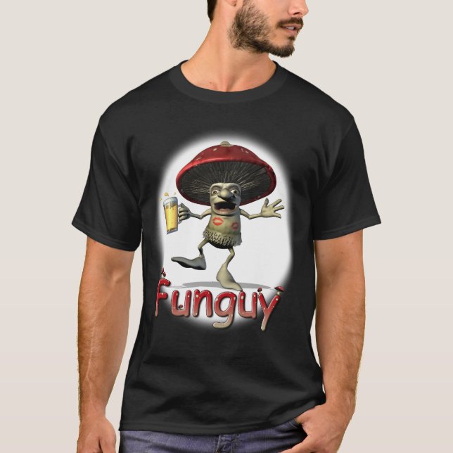 T-shirt do cogumelo de Funguy (escuro) (Frente)