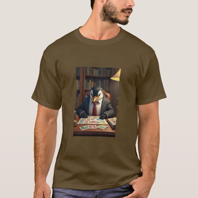 t-shirt do colecionador de selos de pinguim (Frente)