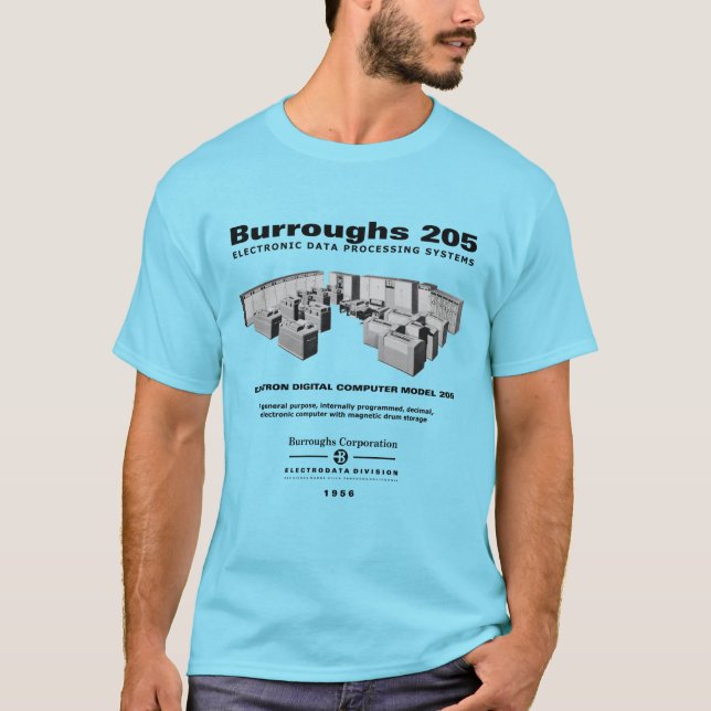 T-shirt do computador de Burroughs 205 (Frente)