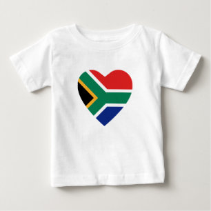 T-shirt do coração da bandeira de África do Sul