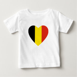 T-shirt do coração da bandeira de Bélgica