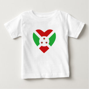 T-shirt do coração da bandeira de Burundi