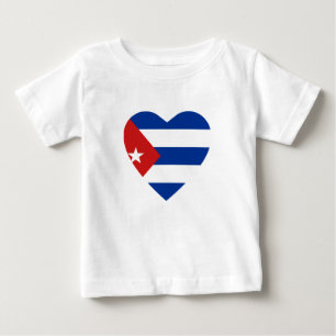 T-shirt do coração da bandeira de Cuba