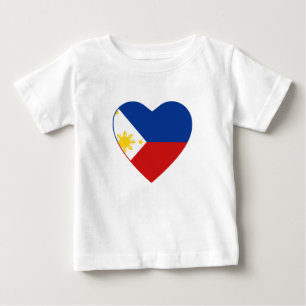 T-shirt do coração da bandeira de Filipinas