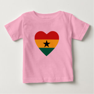 T-shirt do coração da bandeira de Ghana