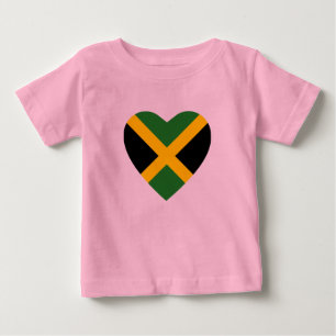 T-shirt do coração da bandeira de Jamaica