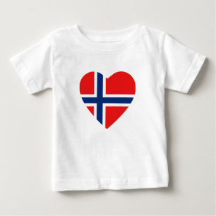 T-shirt do coração da bandeira de Noruega