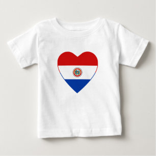 T-shirt do coração da bandeira de Paraguai