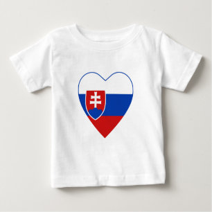 T-shirt do coração da bandeira de Slovakia
