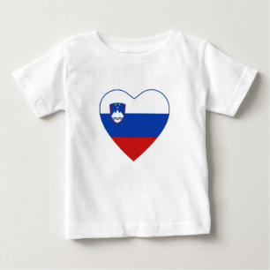 T-shirt do coração da bandeira de Slovenia