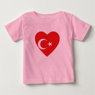 T-shirt do coração da bandeira de Turquia