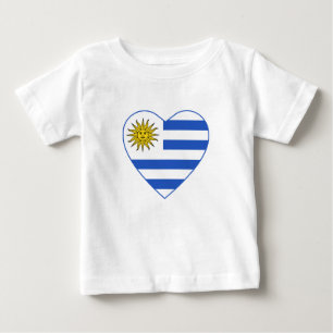 T-shirt do coração da bandeira de Uruguai
