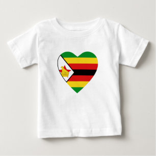 T-shirt do coração da bandeira de Zimbabwe