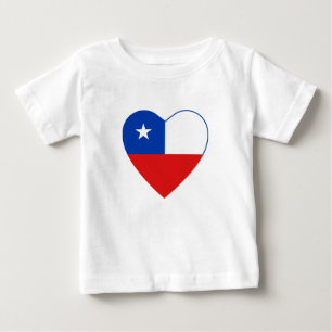 T-shirt do coração da bandeira do Chile