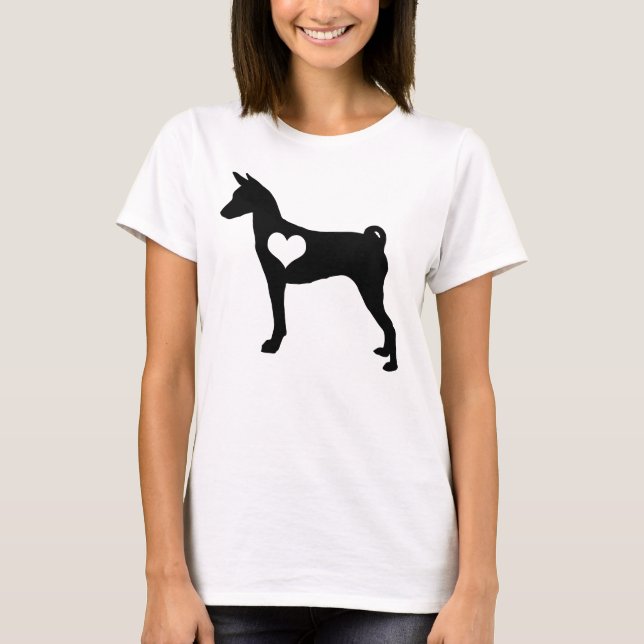 T-shirt do coração de Basenji (Frente)