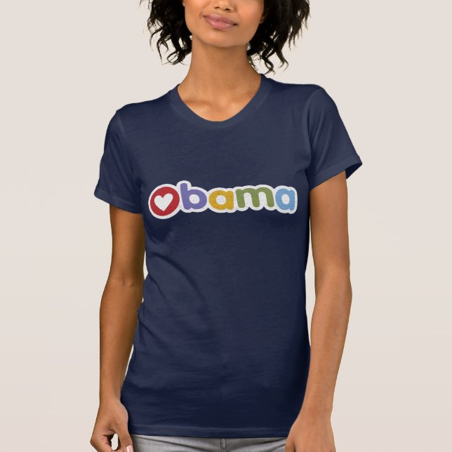 T-shirt do coração de Obama (Frente)