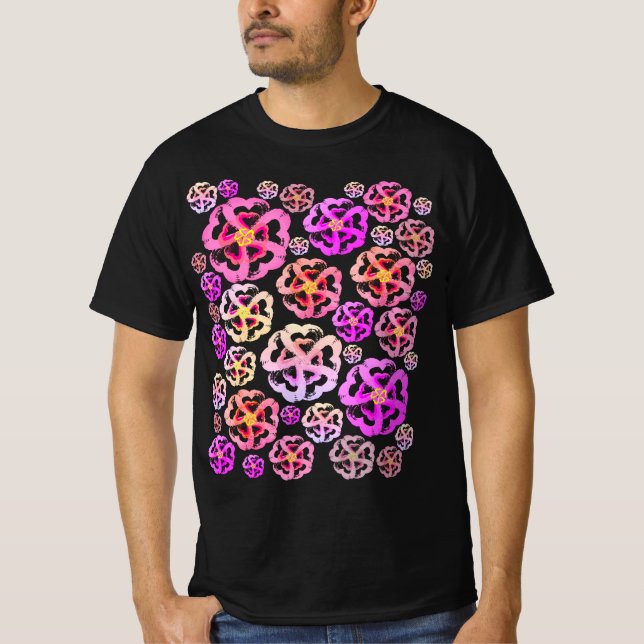T-shirt do Coração do Flor Rosa (Frente)