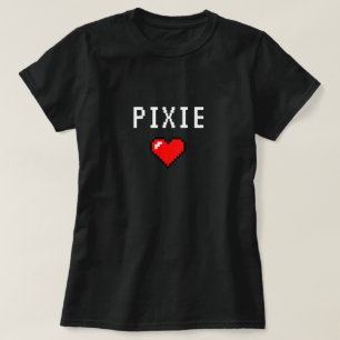 T-shirt do coração   do pixel do duende  