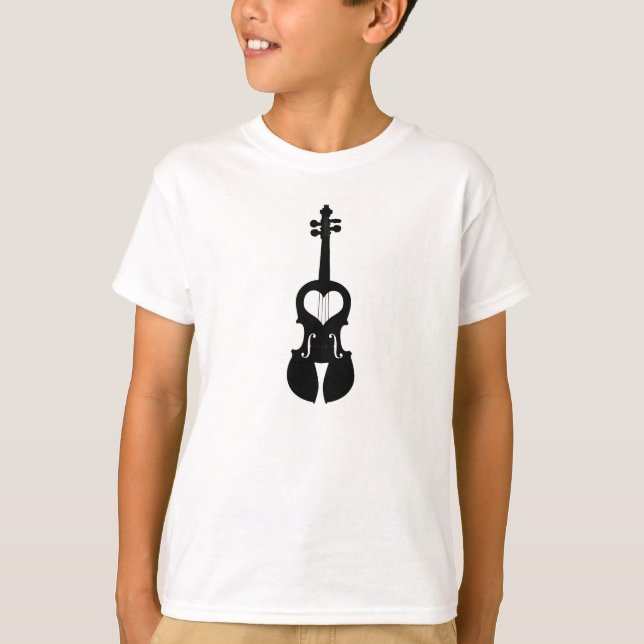 T-shirt do coração do violino (Frente)