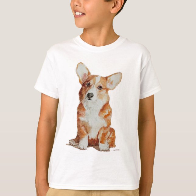 T-shirt do Corgi do filhote de cachorro para o (Frente)
