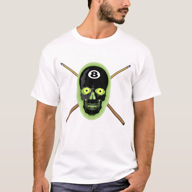 T-shirt do crânio de 8 bolas (Frente)
