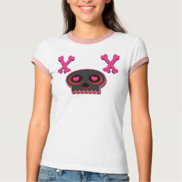 T-shirt do crânio de coração tingido