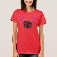 T-shirt do crânio de coração tingido