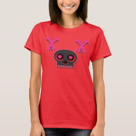 T-shirt do crânio de coração tingido