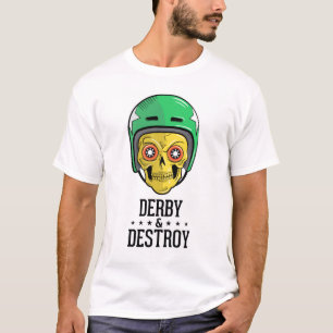T-shirt do crânio de Derby do rolo