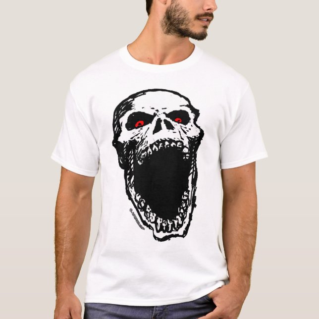 T-shirt do crânio do zombi (Frente)